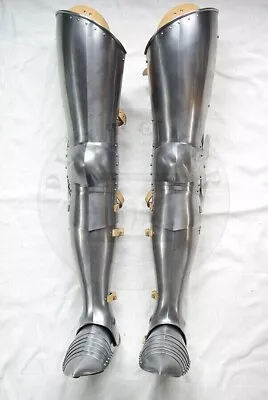 Medieval Steel Warrior Gothic Leg Armor Full Set Knight Greaves Armor • $199