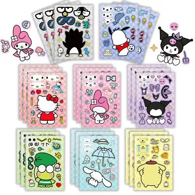 24Pcs Kuromi Hello Kitty Make-a-face Stickers Make Your Own For Kids Party Favor • $13.66