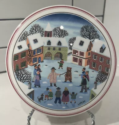 Villeroy & Boch Naif Laplau Man & Dancing Bear Large 5  Porcelain Trinket Box • $18