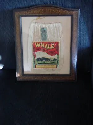 Small Framed WHALE Smoking Tobacco Pouch Empty C1910 Good Advertising Lot • $59