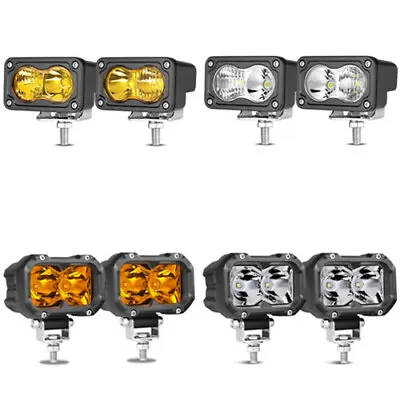 3  4  LED Work Light Spot Flood Cube Pods Driving Fog Lamp Offroad Yellow Amber • $12.99