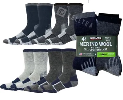 4 Pairs Kirkland Signature Merino Wool Men's Outdoor Hiking Trail Socks  • $269.98