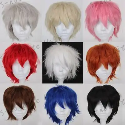 Men Male Boys Short Full Wig Anime Cosplay Costume Party Synthetic Hair Wig Zy48 • $15.58