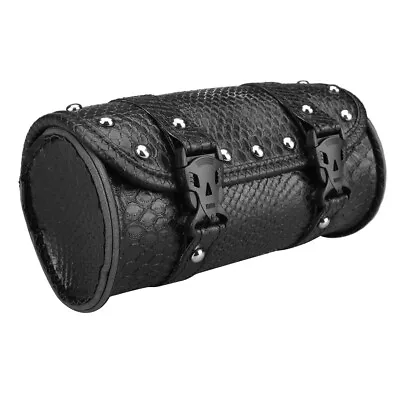 Motorcycle Front Fork Tool Roll Bag PU Leather Saddlebag Handlebar Storage Pouch • $9.99