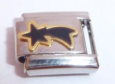 BLACK SHOOTING STAR Italian Charm Make A Wish 9mm Fits Classic Bracelets N265  • £2.99