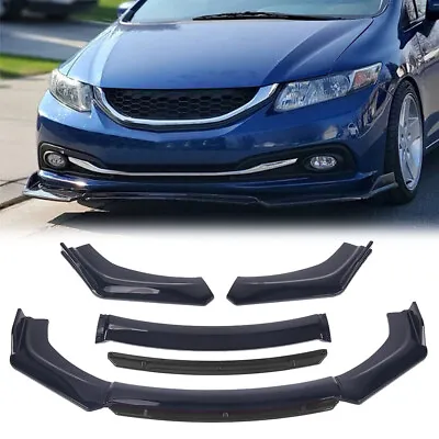 For Honda Civic Sedan Front Bumper Lip Boby Kit Spoiler Splitter Glossy Black • $40.33