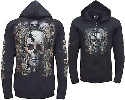 £25.99 • Buy Biker Skull Dragon Snake Grim Reaper Glow In Dark Zip Zipped Hoodie Hoody Jacket