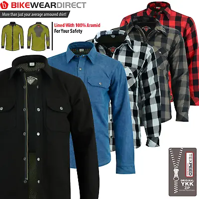 Motorbike Motorcycle Shirt Jacket Aramid Lined Protection With CE Biker Armour • $86.31