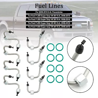 8PCS Fuel Injector Install Kit W/ Injector Line Fit Ford F250-F550 6.4 2008-10 • $55.85