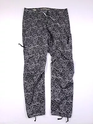 Dockers Alpha Khaki Cargo Pants Mens 34x32 Black Floral Paisley Stretch Trippy • $19.87