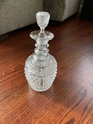 Vintage Cut Crystal Liquor Decanter 10.5 . OLD • $45