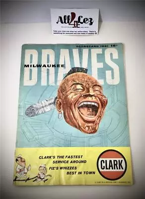 1961 Milwaukee Braves Official Score Card Program Magazine Not Scored ~ Pirates • $19.99