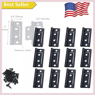 Classic Black Vintage Non-Mortise Hinges - Pack Of 12 Premium Quality Hardware • $23.99