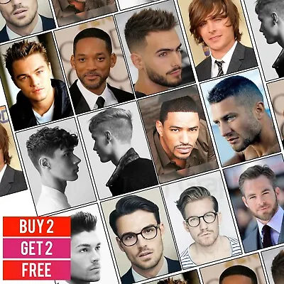 £5.99 • Buy MENS HAIRDRESSER HAIR SALON Print BARBER Shop Poster MAN Hairstyle A5 A4 A3 #2