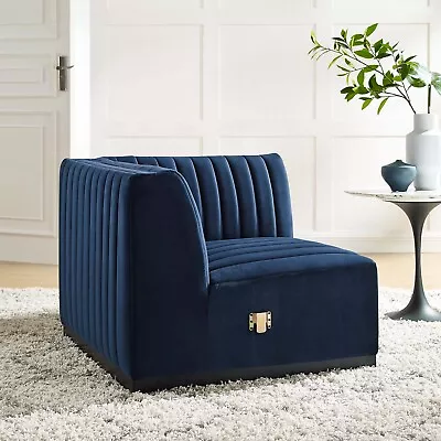 Modway Channel Tufted Performance Velvet Right Corner Chair • $706.98