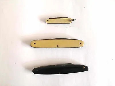 Three Vintage Fruit Pen Or Pocket Knives - One Small One Made In Italy • $45