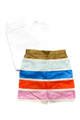 J Crew Women's Striped Pencil Skirt Boyfriend Jeans White Blue Size 2P 24 Lot 2 • $40.81