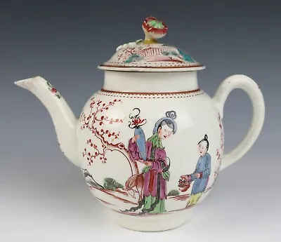 18th C. Dr. Wall Worcester Chinese Style Small Teapot Antique English Porcelain • $280.25