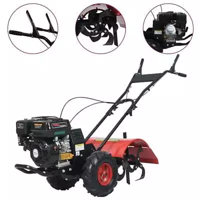 Petrol Tiller 6.5HP 196cc Lawn Garden Outdoor Cultivator Rotavator VidaXL • £1151.99