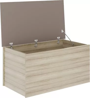 Nevada Light Grey Oak & Oyster Gloss Blanket Box / Storage Chest • £77.99