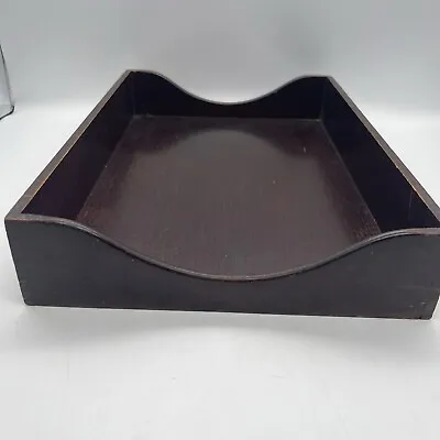 VTG Dovetail Wood Letter File Desk Paper Tray In/Out Box 15” X 10”x2.5  • $18.69