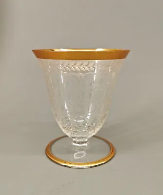 9135093-d Ground Krater Vase Type Decó Um 1930 Gold Rim 11x12 5cm • $144.73
