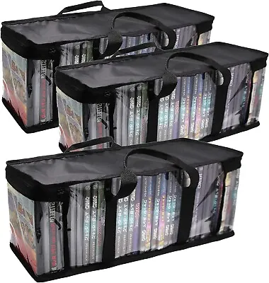 DVD Storage Bag Portable CD Storage Case Media Storage Box For Set Of 3 • $32.69