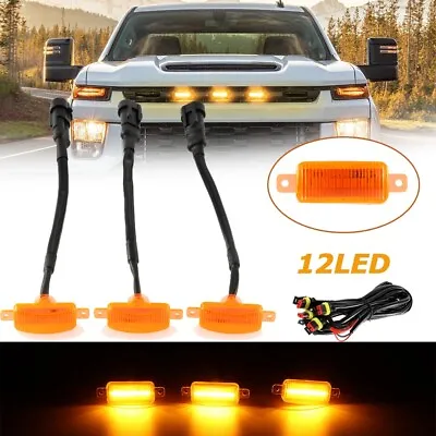 3x Raptor Amber LED Front Grille Lights Running Lamp For Ford F150 F250 F350 • $19.99