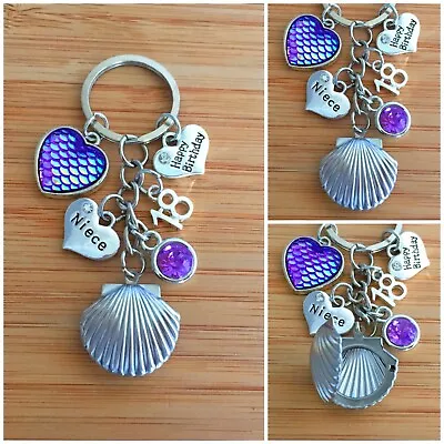 Personalised Happy Birthday Gifts Charm Keyring Mum Mummy Daughter Sister Friend • £6.99