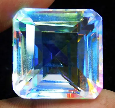 Certified 76.65 Ct Natural Rainbow Mystic Topaz Asscher Cut Loose Gemstone • $2.25