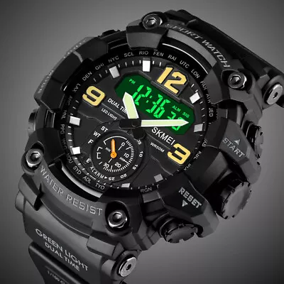 SKMEI Mens Analog Digital Sport Week Military Waterproof Week Alarm Wrist Watch • £13.89