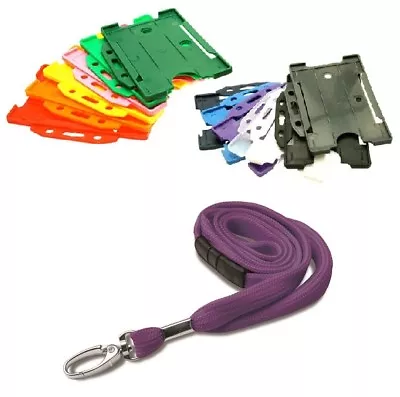 Purple Tubular Safety Breakaway Neck Lanyard & ID Card Badge Holder FREE POST • £1.14