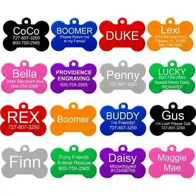 £2.49 • Buy Dog Tag Personalised Engraved ID Pet Tags Cat Identification Collar Name Tag
