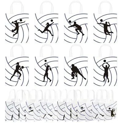  32 Pcs Volleyball Party Favor Bags With Handles Non Woven Volleyball Treat  • $28.60