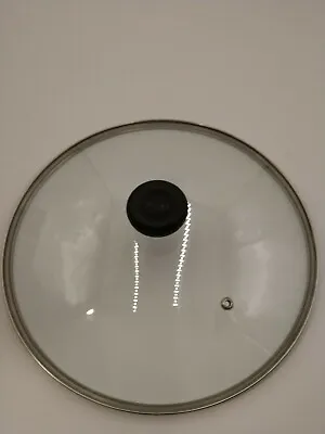 T-fal Replacement Glass Lid 12 Inch With Steam Vent Knob Handle Culinary Vtg • $17.97