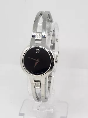 Movado Amorosa Museum 0607154 Steel Silver Diamonds Women's Watch $1295 • $300