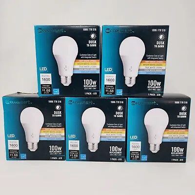 EcoSmart LED 14W A19 Dimmable Adjustable White Colors Light Bulb 1600LM (5 Pack) • $23.99