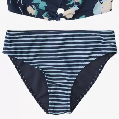 Roxy Girl's 6-16 Heaven Wave Bikini Swim Bottoms Mood Indigo Floating Floral NWT • $14.95