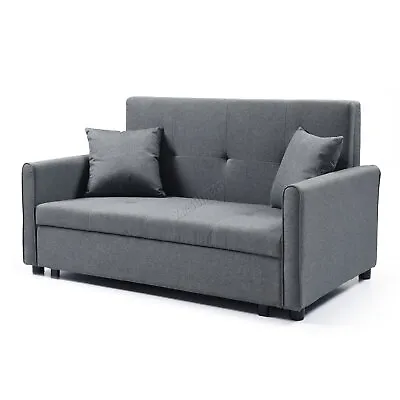 146cm Convertible Storage Sofa Bed 2 Seater Pull-Out Lounger Armchair Recliner • £324.99