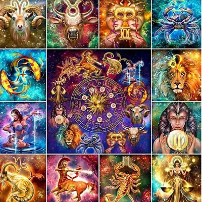 $16.99 • Buy 5D Drill Diamond Painting Zodiac Cross Stitch Embroidery Kit Home DIY Art Decors