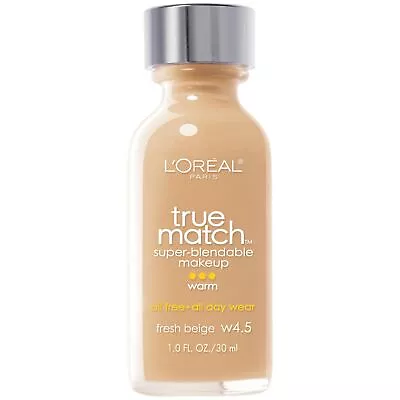 L'Oreal Paris True Match Liquid Foundation Makeup W4.5 Fresh Beige 1 Fl Oz - • $9.26