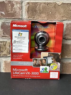 Microsoft LifeCam VX-3000 Webcam - Windows Vista Compatible Web Cam Factory Seal • $21.59