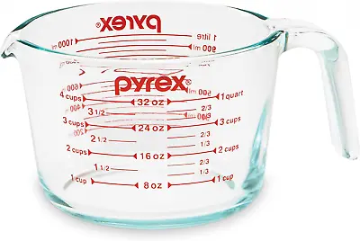 Pyrex 4-Cup Glass Measuring Cup For Baking And Cooking Dishwasher Freezer Mic • $13.55