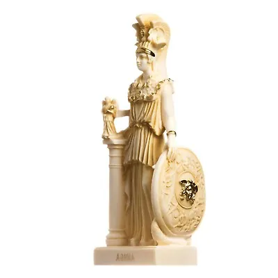 Athena Parthenos Varvakeion Holding Nike With Medusa Shield Alabaster Gold 10.6  • $48.90