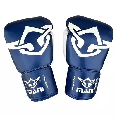 Blue & White Muay Thai Leather Boxing Glove **free Delivery** • $129.99