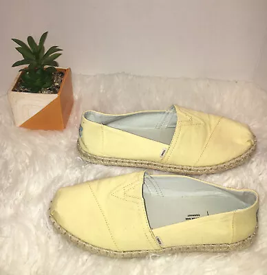 TOMS Alpargata Rope Espadrilles Shoes Yellow Womens Size 9.5 • $21.99