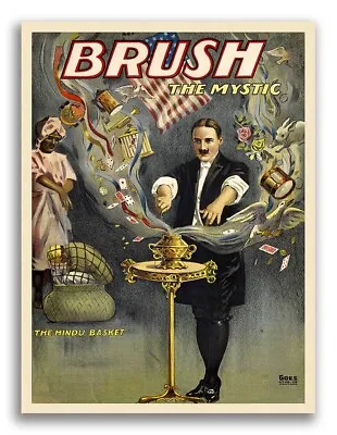 Brush 1912 Vintage Style Magic Poster - Classic Magician Poster - 18x24 • $12.95