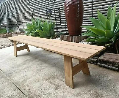 Mimosa Outdoor Patio Teak Timber Bench Distressed Natural Oil Vintage Finish • $499