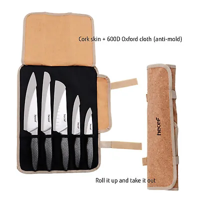 Hecef 5Pcs Vintage Kitchen Knife Set Stainless Steel Blades With 5 Knife Covers • $23.99