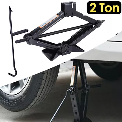 2 Ton Mini Portable Scissor Jack Car Van Vehicles Stand Tire Tool With Handle • $26.99